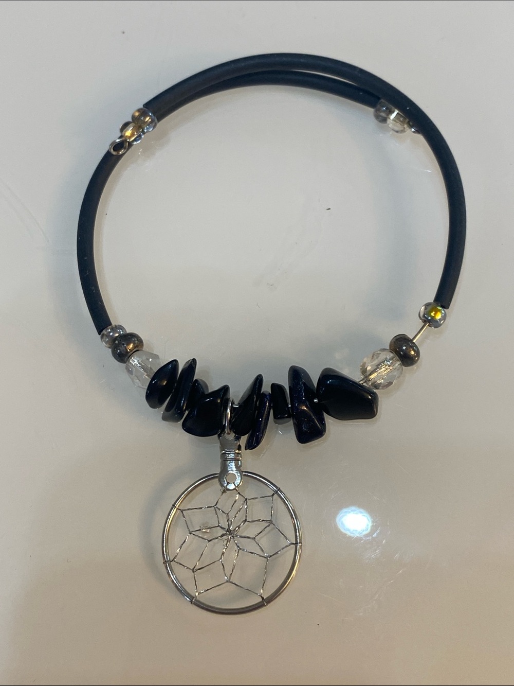 Black Dreamcatcher Charm Bracelet